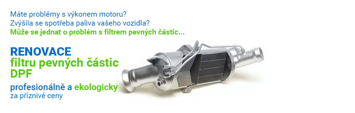 Renovace - čištění filtru pevných částic DPF